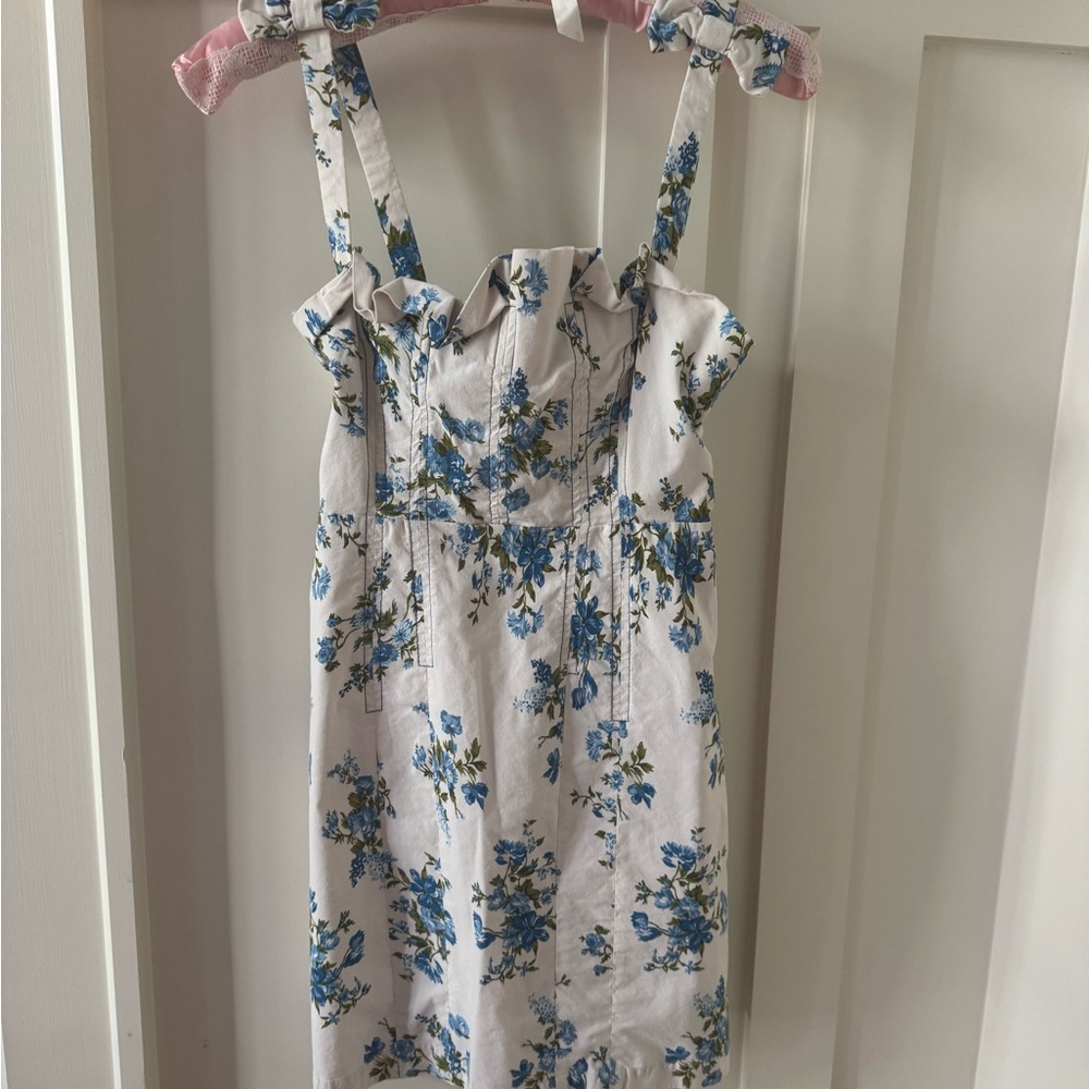 By Anthropologie Floral Print Dress with Blue Accents XS - Picture 4 of 8